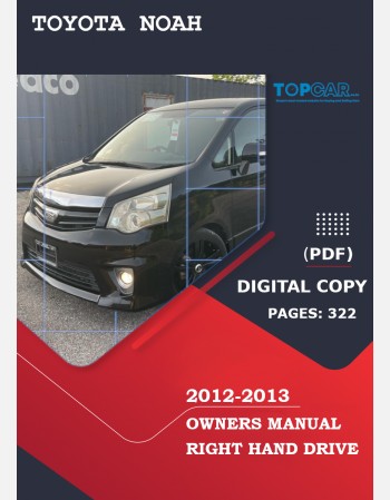 toyota noah 2012-2013 owners manual in english